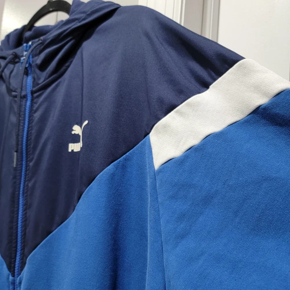 Puma Men's Iconic MCS Full Zip Hoodie Galaxy Blue